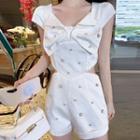 Cap-sleeve Cutout Playsuit