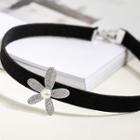 Cz Flower Accent Choker