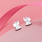 925 Sterling Silver Dog Stud Earring 1 Pair - As Shown In Figure - One Size