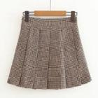Tweed Pleated A-line Skirt