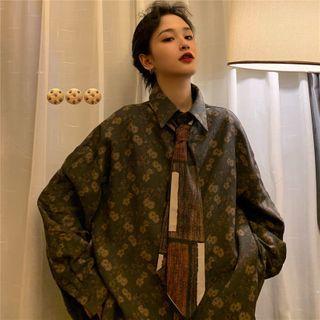 Floral Print Shirt / Printed Neck Tie