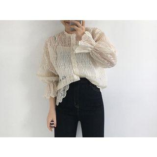 Set: 3/4-sleeve Lace Top + Camisole Top