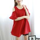 Cutout-shoulder A-line Top