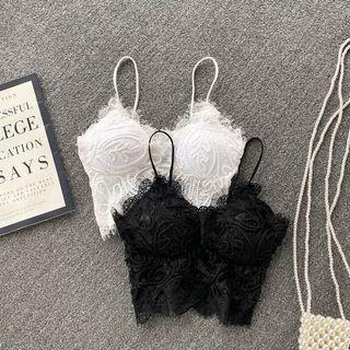 Lace Embroidered Suspender Top