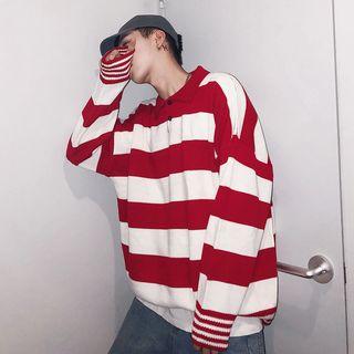 Striped Placket Sweater