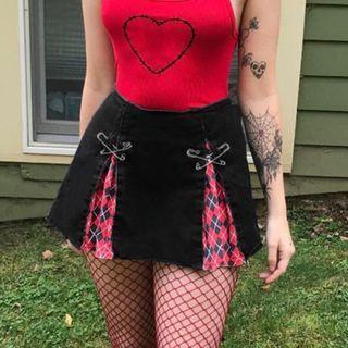Argyle Panel Mini A-line Skirt