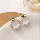 Starfish & Shell Faux Pearl Hoop Dangle Earring 1 Pair - S925 Silver Needle - Non-matching Stud Earrings - Gold - One Size