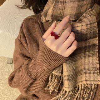Bow Ring 1pc - Red - One Size