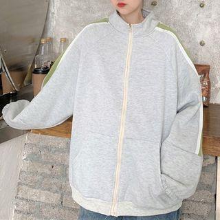 Color-block Long-sleeve Zip Up Jacket