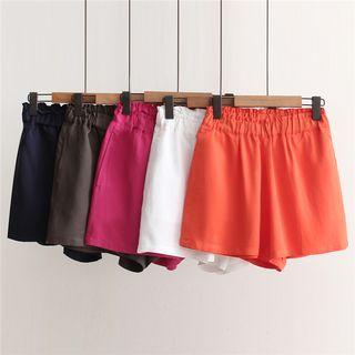 Elastic Waist Plain Basic Shorts