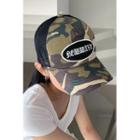 Patched Camouflage Baseball Cap Camouflage - One Size