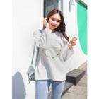 Plus Size Flower Embroidery Long-sleeve T-shirt
