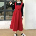 Lace Trim Sweater / Jumper Midi Dress