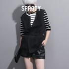Open-front Vest With Belt