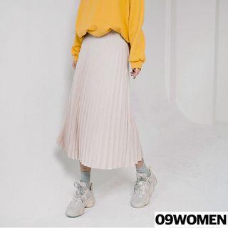 Plus Size Accordion-pleats Long Skirt