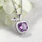 925 Sterling Silver Rhinestone Apple Necklace