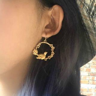 Alloy Bird Hoop Dangle Earring