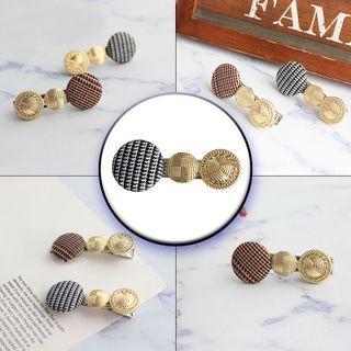 Houndstooth Alloy Hair Clip 96-5339 - Aqua Blue - One Size