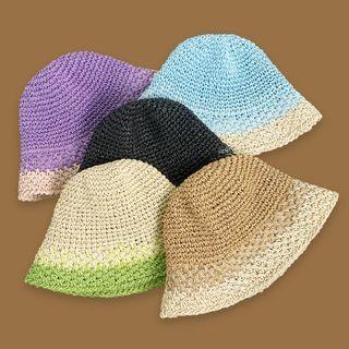 Gradient Woven Bucket Hat