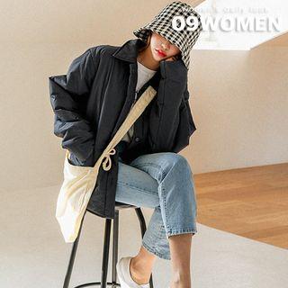 Plus Size Collared Buttoned Jacket