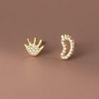 Palm & Foot Rhinestone Sterling Silver Asymmetrical Earring