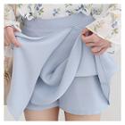 Inset Shorts Mini Wrap A-line Skirt