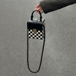 Mini Beaded Chain Crossbody Box Bag