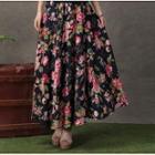 Flower Print Maxi Skirt
