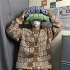 Couple Matching Letter Jacquard Sweater