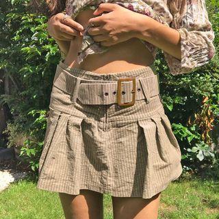 High-waist Striped Mini A-line Skirt