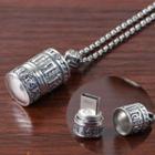 925 Sterling Silver Embossed Usb Thumb Drive Pendant Necklace