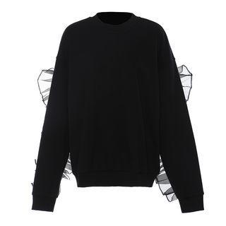 Mesh Ruffled Sweatshirt