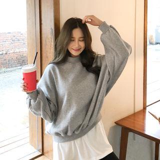 Brushed Fleece Lined Cropped Sweatshirt