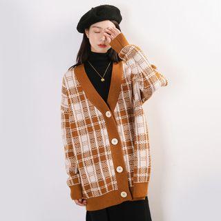 Gingham Knit Cardigan