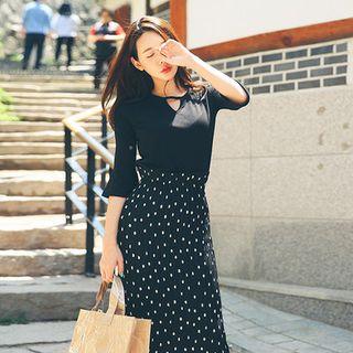 Cutout-front Bell-sleeve Top