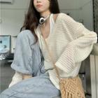 Cropped Halter Top / Long-sleeve Cut-out T-shirt