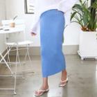 Tall Size H-line Knit Maxi Skirt