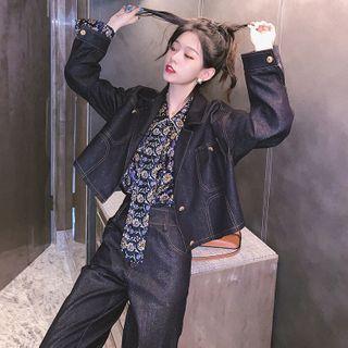 Denim Jacket / Floral Blouse