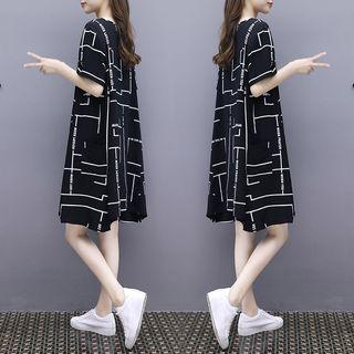 Short-sleeve Mini Printed Dress