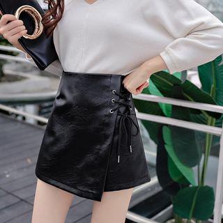 Faux Leather Mini Skort