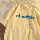 Short Sleeve Round Neck Oversized Letter T-shirt