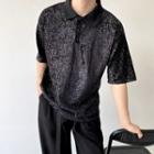 Short Sleeve Sequined Polo Shirt