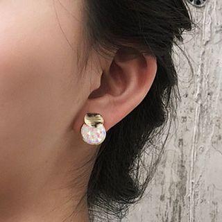 Faux Crystal Disc Dangle Earring As Shown In Figure - One Size