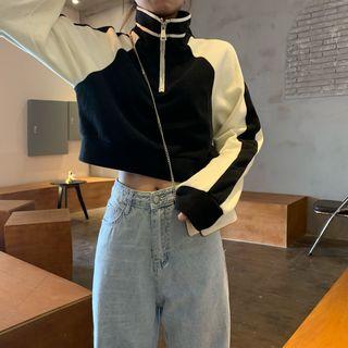 Color-block Crop Jacket