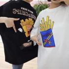 Printed Oversized Long-sleeve T-shirt