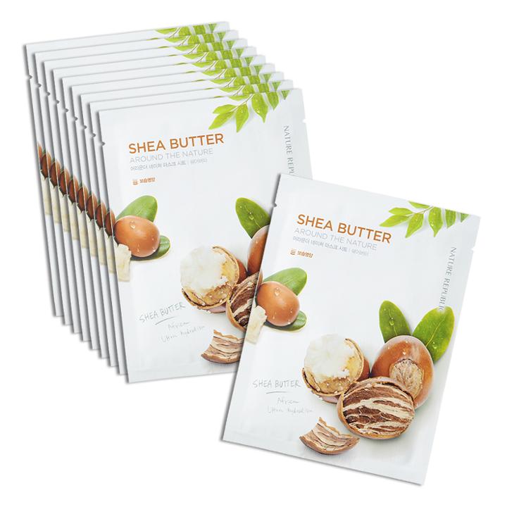 Nature Republic - Around The Nature Mask Sheet (shea Butter) 10 Pcs