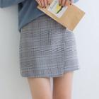 Plaid Mini Skirt Gray - S