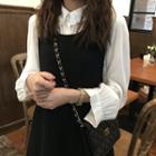 Long-sleeve Shirt / Midi Pinafore Dress
