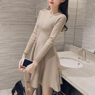 Zip A-line Knit Dress