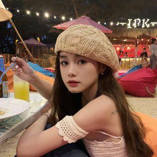 Woven Cutout Beret